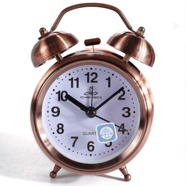 100% Metal Classic Twin Bell Alarm Table Clock