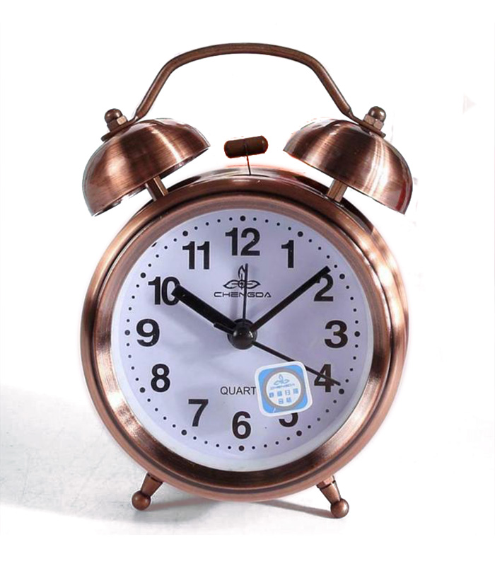 100% Metal Classic Twin Bell Alarm Table Clock