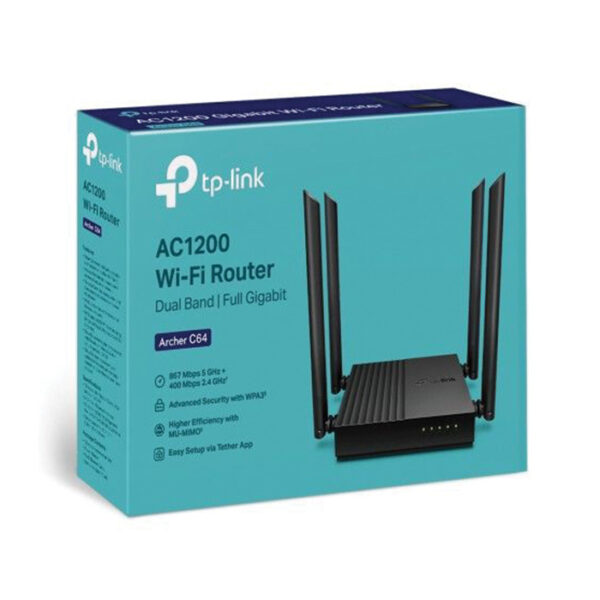 TP-Link Archer C64 Dual-Band AC1200 Mbps Gigabit Wireless Router