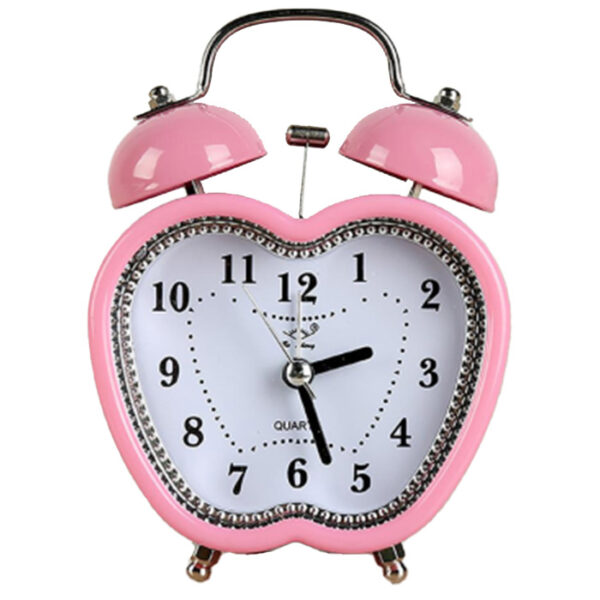 Twin Bell Alarm Table Clock Apple Retro Style Desktop Clock
